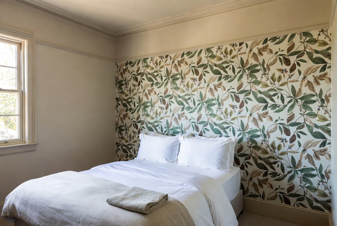 Bedroom wallpaper installation